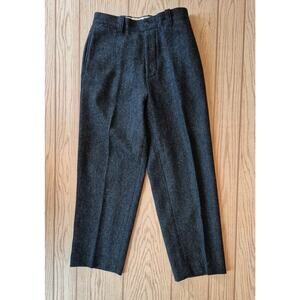 Abercrombie Fitch 60's Vtg Wool Suspender Button Trousers Pants Herringbone 32 R